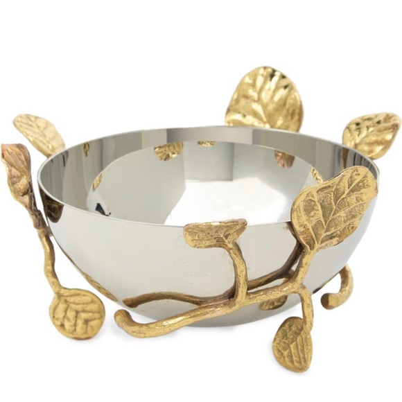 Michael Aram Botanical Leaf Gold nut Bowl New - Picture 4 of 12